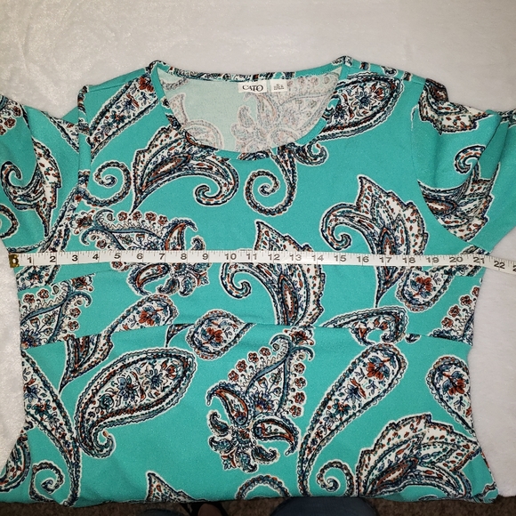 Cato XL turquoise paisley bell sleeve dress - Picture 13 of 15